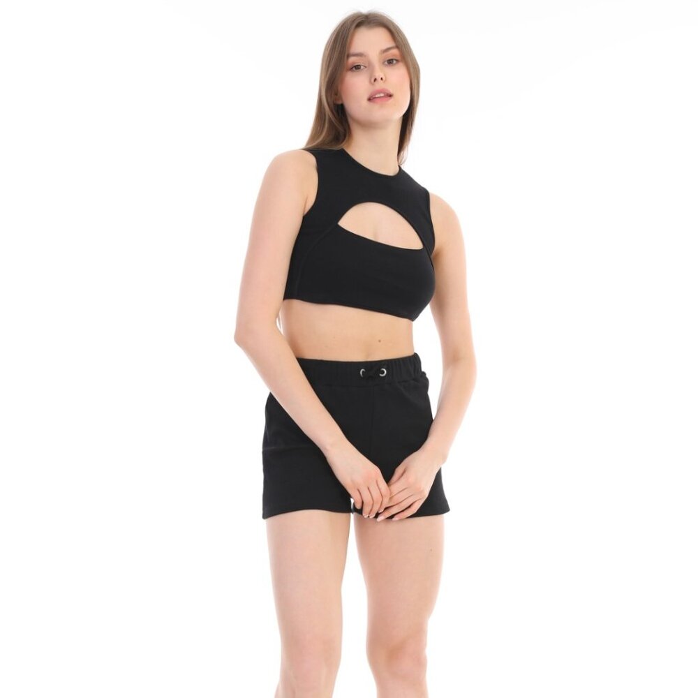 CMFSHN | Casual Short/Bra Set | Black